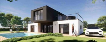 Maison toit plat container ou conteneur